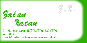 zalan natan business card